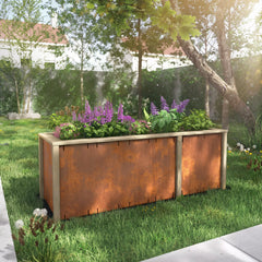 xSet Basismodul + Verlängerung "Julie" Hochbeet Metall Rost Garten Terrasse